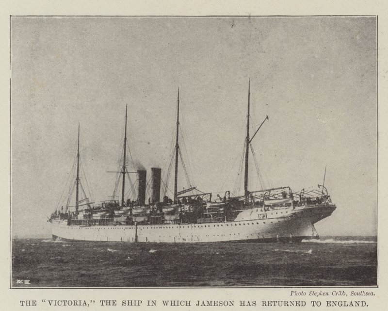 O Victoria, o navio em que Jameson retornou à Inglaterra de English Photographer