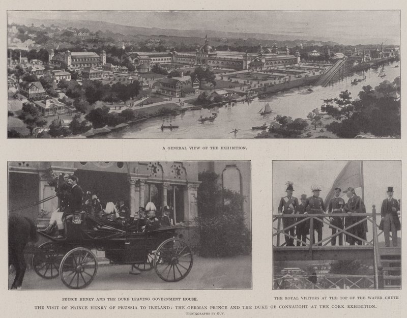 Visita do Príncipe Henrique da Prússia à Irlanda, o Príncipe Alemão e o Duque de Connaught na Exposição de Cork de English Photographer