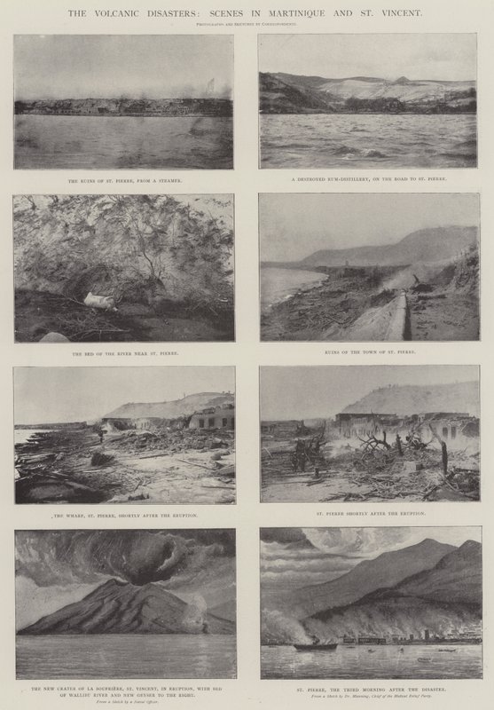 Os desastres vulcânicos, cenas na Martinica e São Vicente de English Photographer