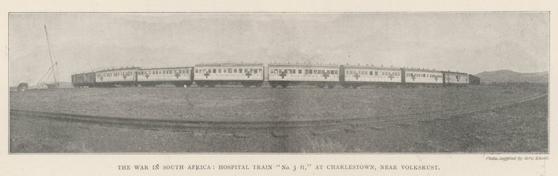 A Guerra na África do Sul, Hospital Train No 3 H, em Charlestown, perto de Volksrust de English Photographer