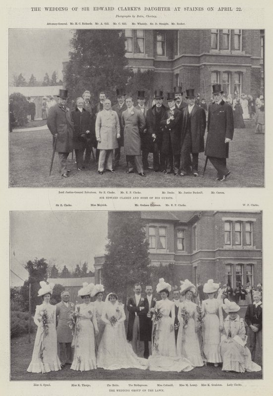 O casamento de Sir Edward Clarkes Daughter em Staines em 22 de abril de English Photographer