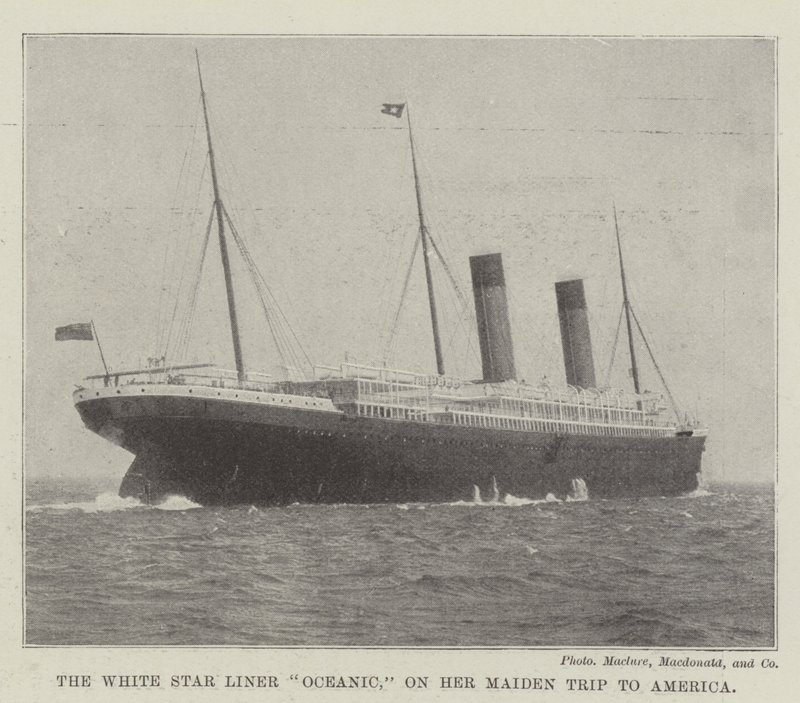 O White Star Liner Oceanic, em sua viagem inaugural para a América de English Photographer