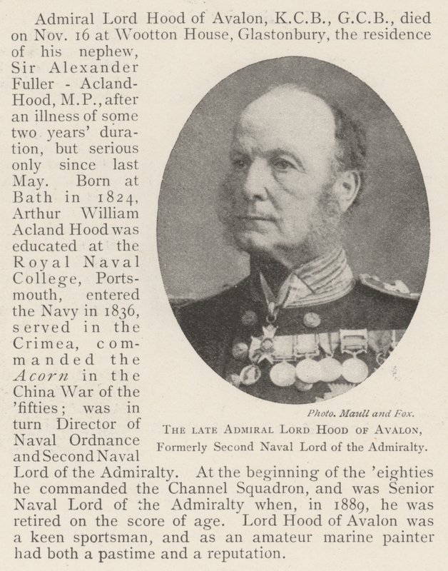 O falecido almirante Lord Hood de Avalon, ex-segundo senhor naval do Almirantado de English Photographer