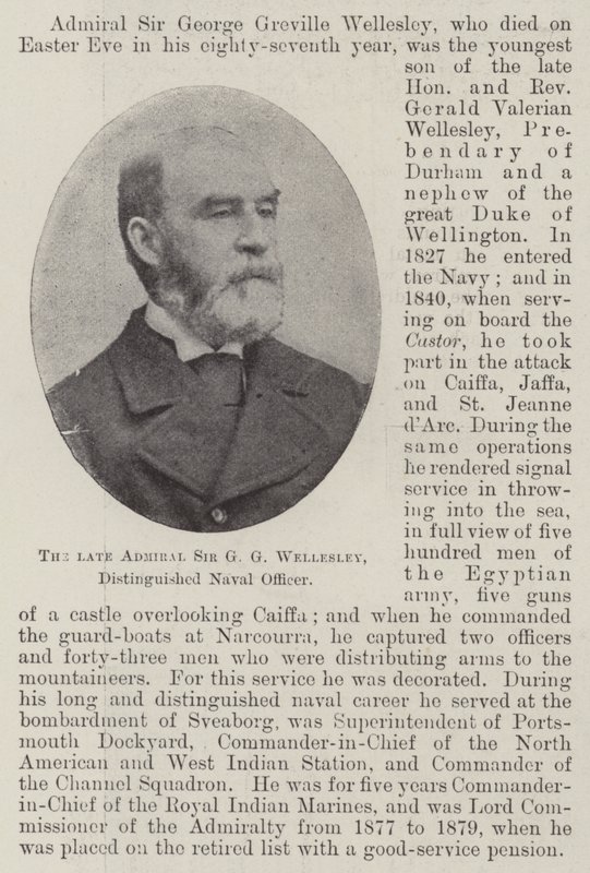 O falecido Almirante Sir GG Wellesley, Distinto Oficial Naval de English Photographer