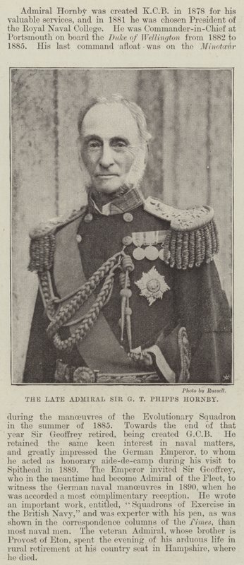 O falecido Almirante Sir GT Phipps Hornby de English Photographer