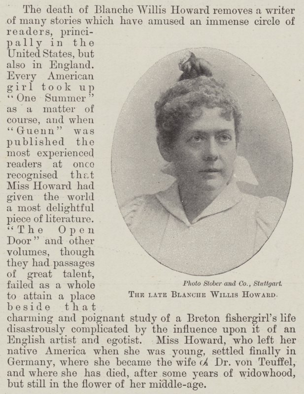 O falecido Blanche Willis Howard de English Photographer