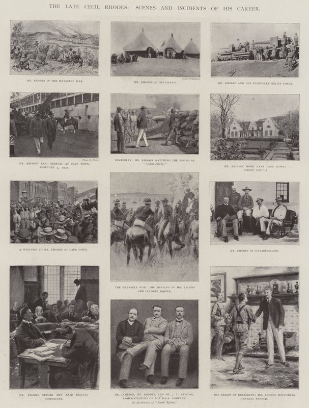 O falecido Cecil Rhodes, cenas e incidentes de sua carreira de English Photographer