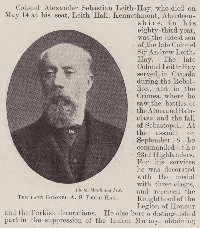 O falecido coronel AS Leith-Hay de English Photographer