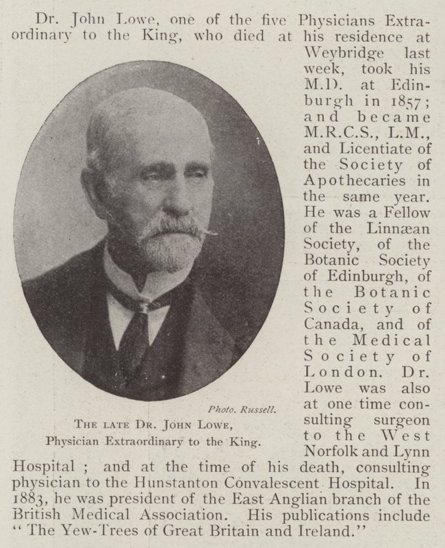 O falecido Dr. John Lowe, Médico Extraordinário ao Rei de English Photographer