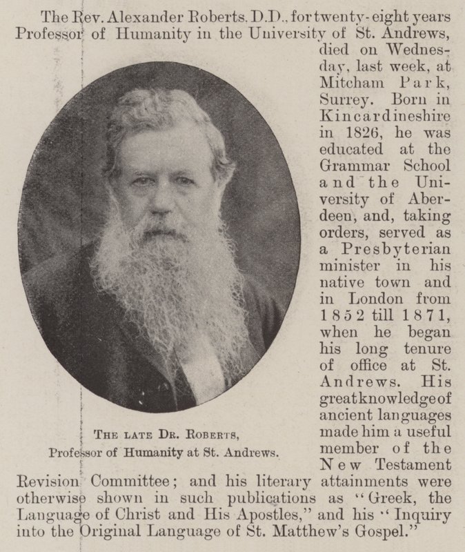 O falecido Dr. Roberts, Professor de Humanidade em St Andrews de English Photographer