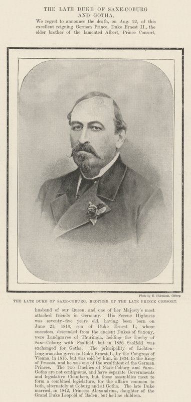 O falecido duque de Saxe-Coburg, irmão do falecido príncipe consorte de English Photographer