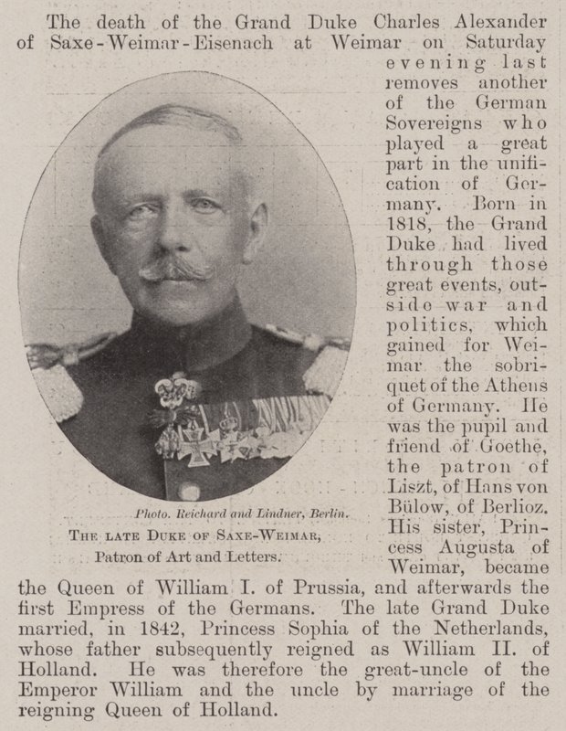 O falecido duque de Saxe-Weimar, patrono da arte e das letras de English Photographer