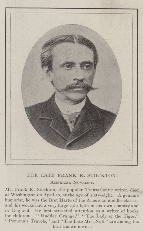 O falecido Frank R Stockton, romancista americano de English Photographer