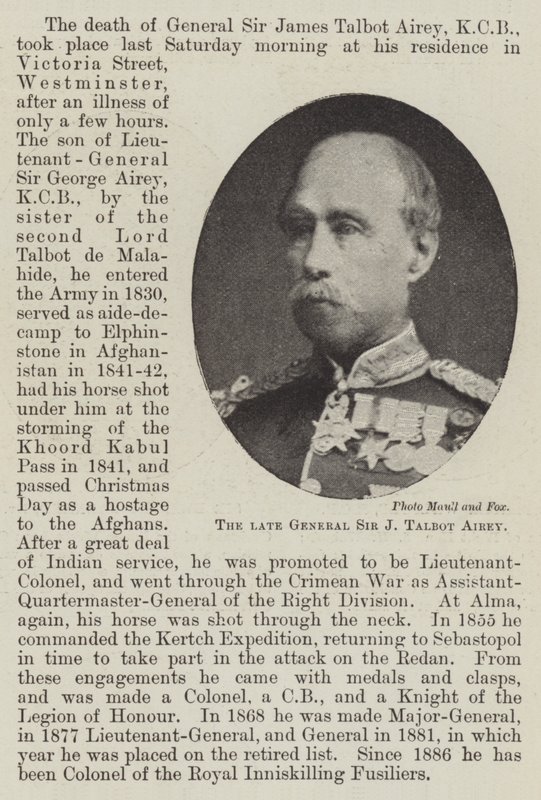 O falecido general Sir J Talbot Airey de English Photographer