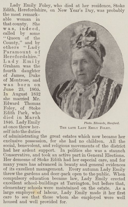 A falecida lady Emily Foley de English Photographer