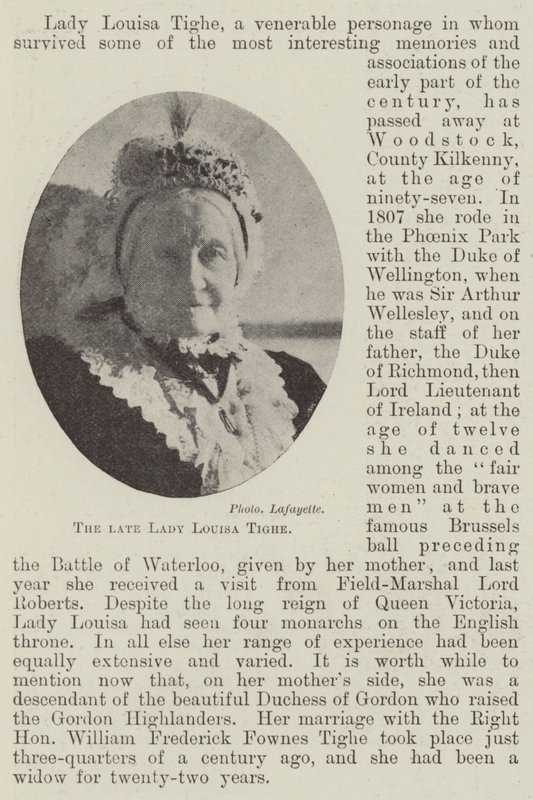 A falecida Lady Louisa Tighe de English Photographer