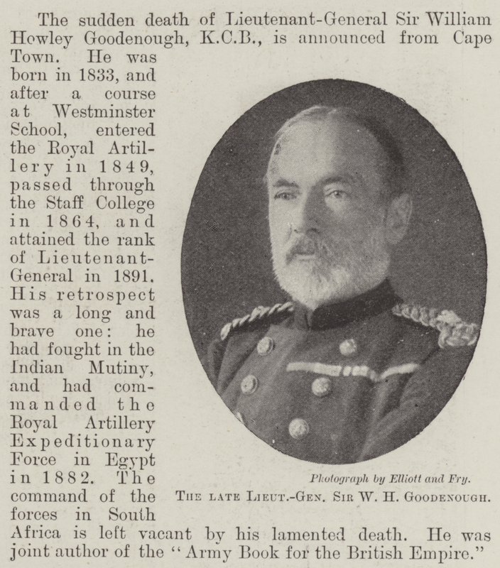 O falecido tenente-general Sir WH Goodenough de English Photographer