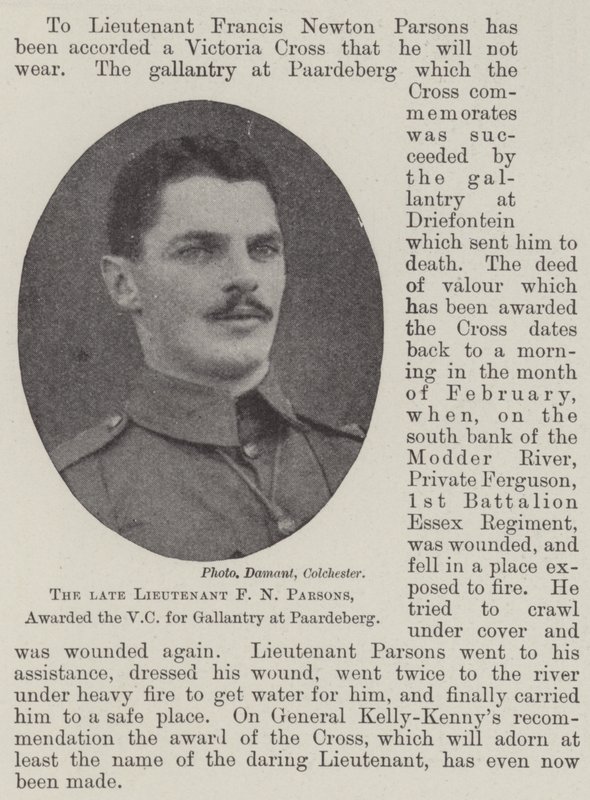 O falecido tenente FN Parsons, premiado com o VC de Gallantry em Paardeberg de English Photographer