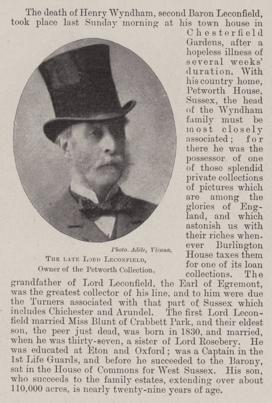 O falecido Lord Leconfield, proprietário da coleção Petworth de English Photographer