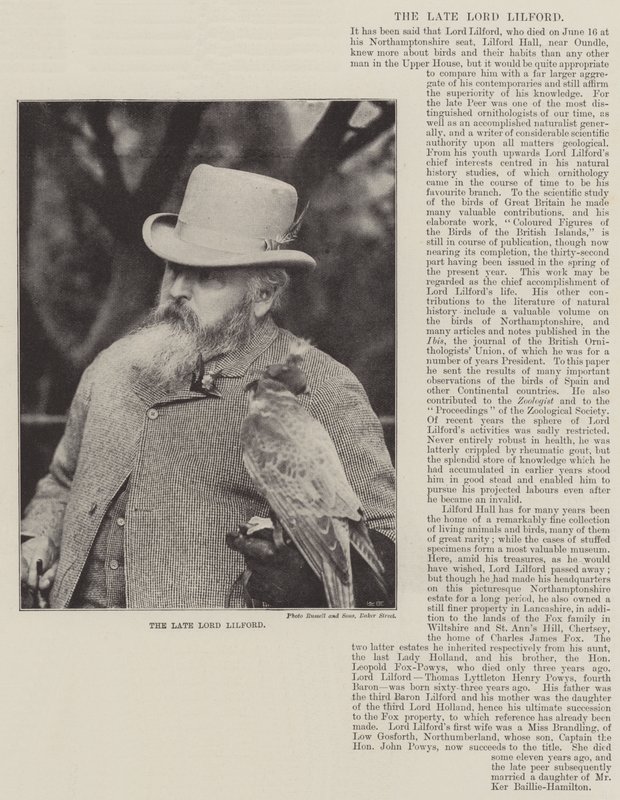 O falecido Lord Lilford de English Photographer