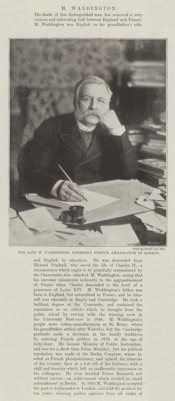 O falecido M Waddington, ex-embaixador francês em Londres de English Photographer