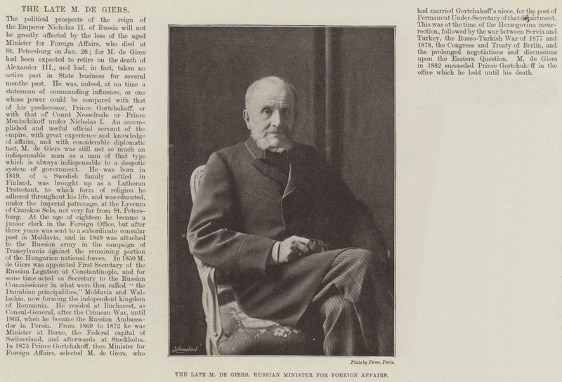 O falecido M de Giers, ministro dos Negócios Estrangeiros da Rússia de English Photographer