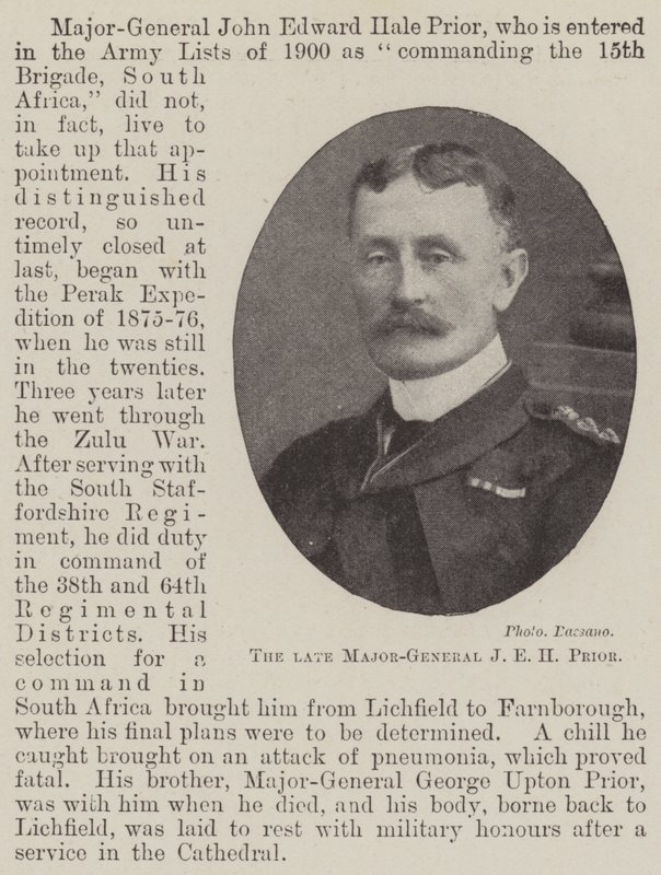 O falecido major-general JEH Prior de English Photographer