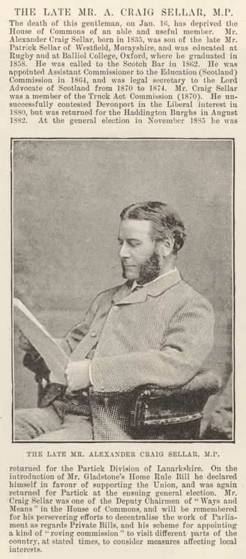 O falecido Sr. Alexander Craig Vendedor, MP de English Photographer