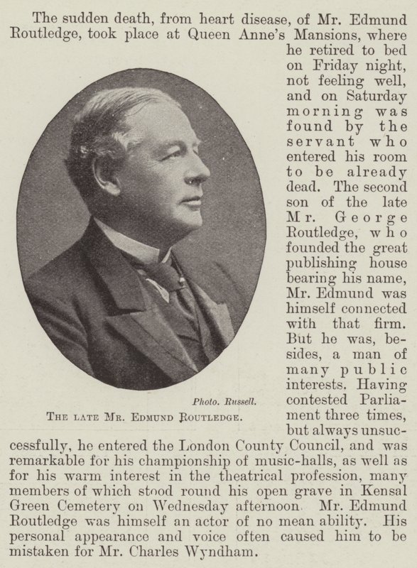 O falecido Sr. Edmund Routledge de English Photographer