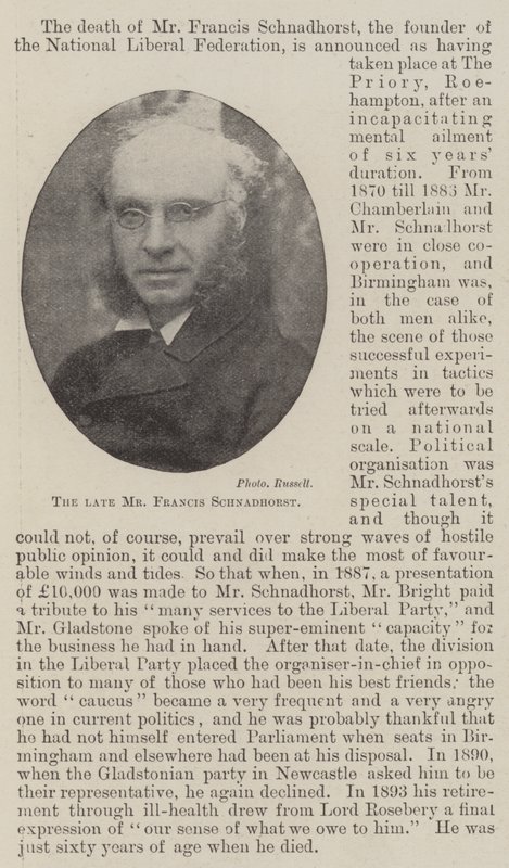 O falecido Sr. Francis Schnadhorst de English Photographer