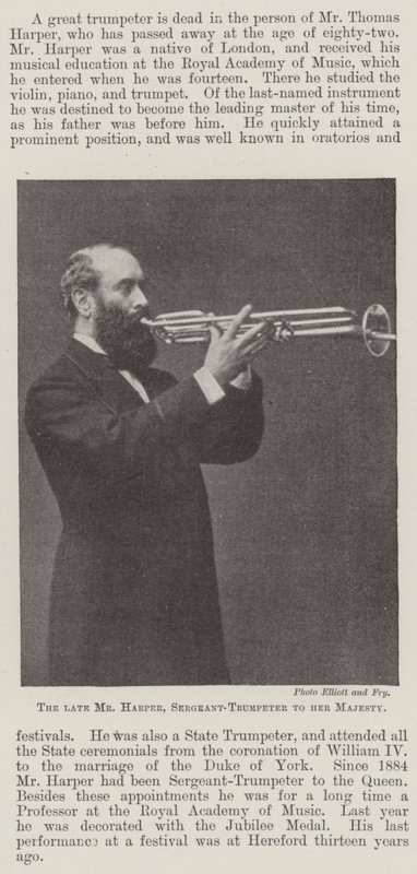 O falecido Sr. Harper, Sargento-Trumpeter para Sua Majestade de English Photographer