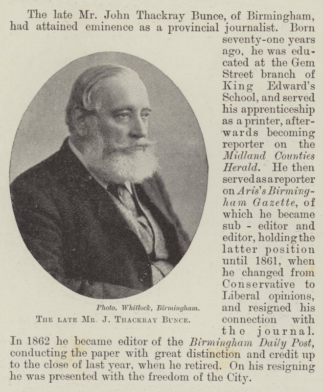 O falecido Sr. J Thackray Bunce de English Photographer