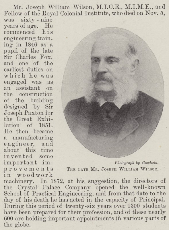 O falecido Sr. Joseph William Wilson de English Photographer