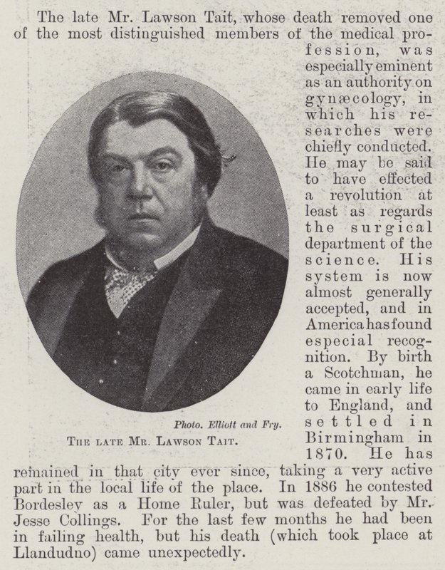O falecido Sr. Lawson Tait de English Photographer