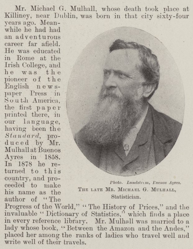 O falecido Sr. Michael G Mulhall, estatístico de English Photographer