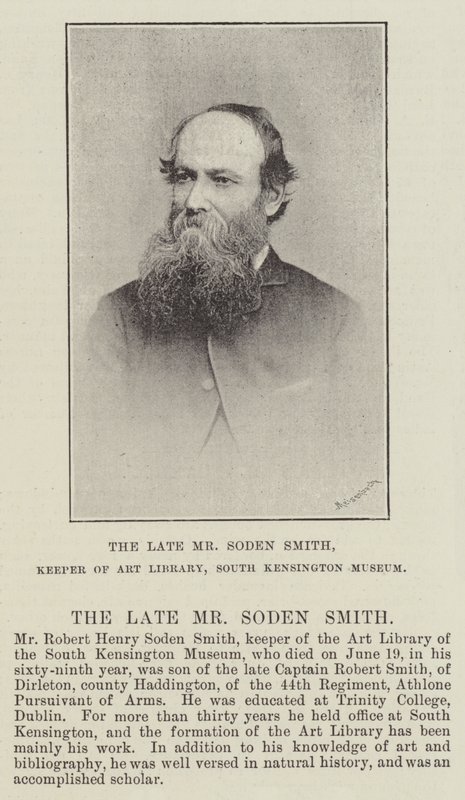 O falecido Sr. Soden Smith, Guardião da Biblioteca de Arte, South Kensington Museum de English Photographer