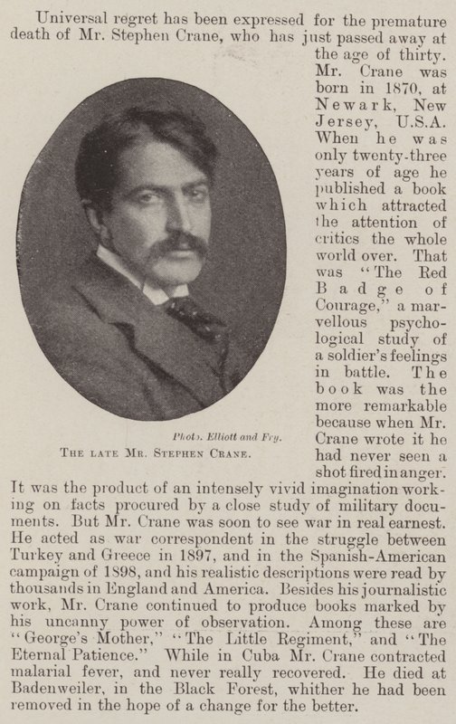 O falecido Sr. Stephen Crane de English Photographer