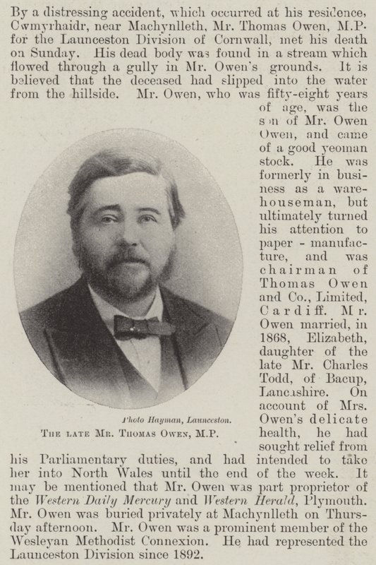 O falecido Sr. Thomas Owen, MP de English Photographer