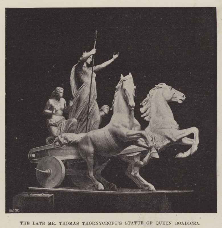 O falecido Sr. Thomas Thornycrofts Estátua da Rainha Boadicea de English Photographer