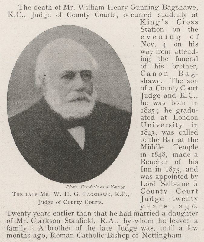 O falecido Sr. WHG Bagshawe, KC, Juiz dos Tribunais Regionais de English Photographer