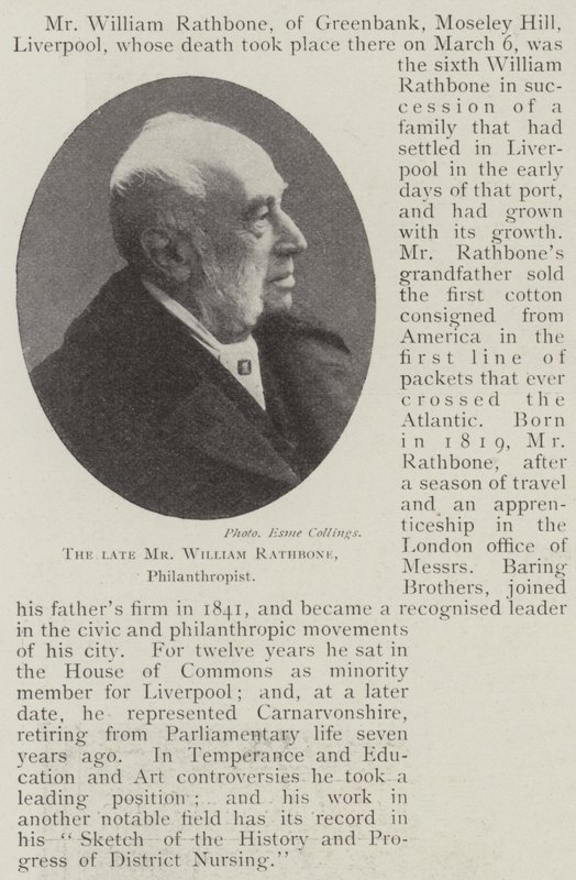 O falecido sr. William Rathbone, filantropo de English Photographer