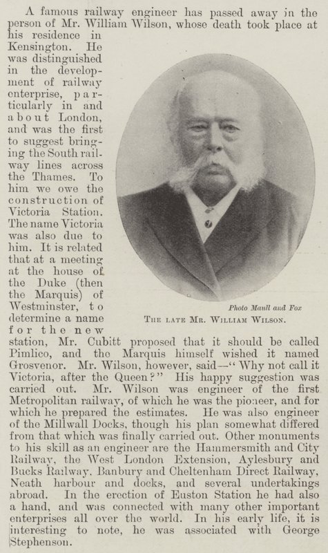 O falecido Sr. William Wilson de English Photographer