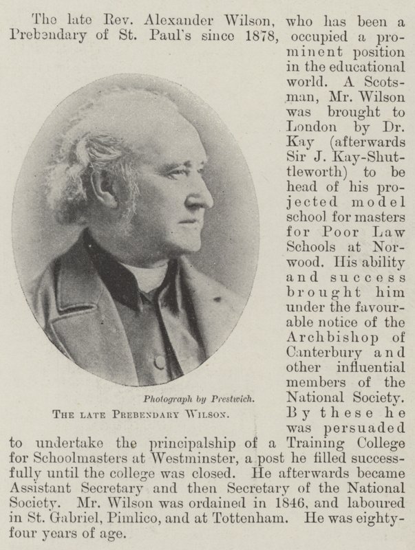 O falecido Prebendary Wilson de English Photographer
