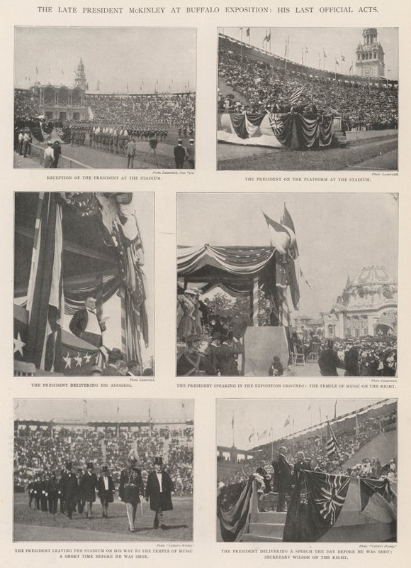 O falecido Presidente McKinley na Buffalo Exposition, seus últimos atos oficiais de English Photographer