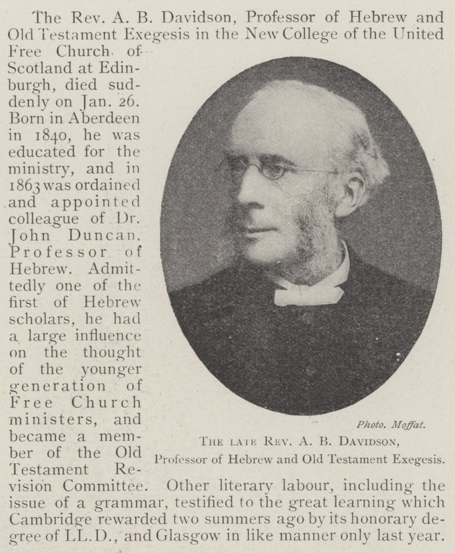 O falecido reverendo AB Davidson, professor de hebraico e exegese do Antigo Testamento de English Photographer