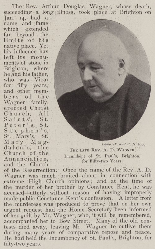 O falecido reverendo AD Wagner, encarregado de St Pauls, Brighton, por cinquenta e dois anos de English Photographer