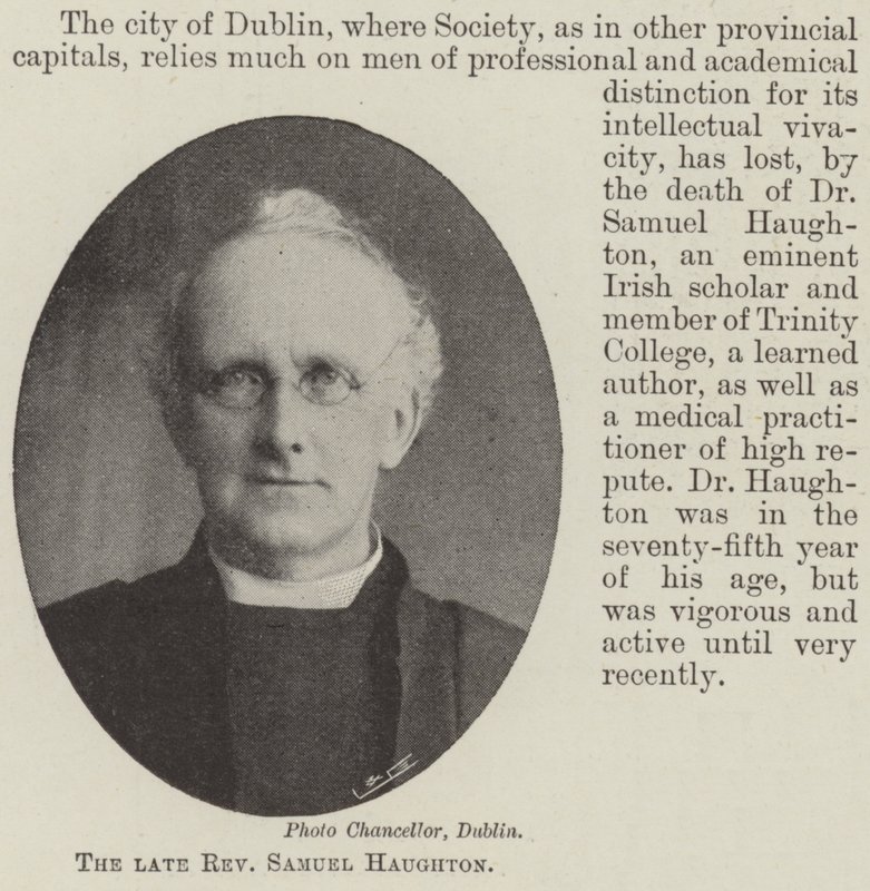 O falecido reverendo Samuel Haughton de English Photographer