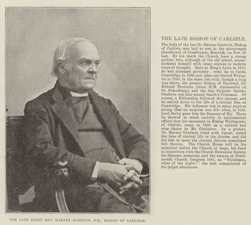 O reverendo tardio Harvey Goodwin, DD, bispo de Carlisle de English Photographer