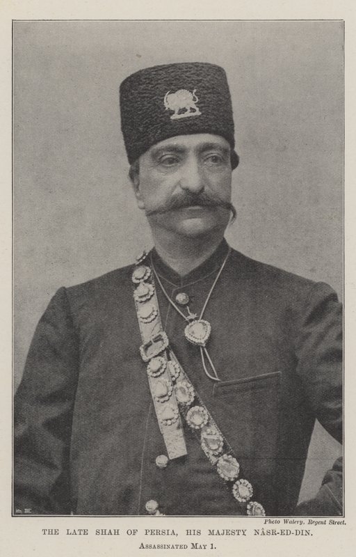 O falecido Xá da Pérsia, Sua Majestade Nasr-ed-Din, assassinou 1 de maio de English Photographer