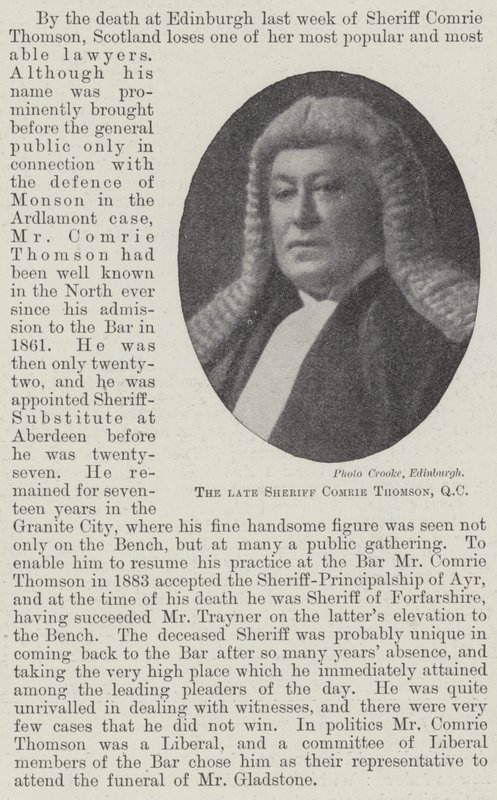 O falecido xerife Comrie Thomson, QC de English Photographer